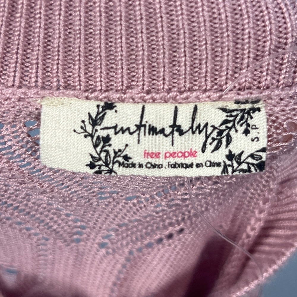NWOT Free People Pastel Pink Tank Bodysuit Cottagecore Mock Neck Boho Whimsigoth - Picture 3 of 6